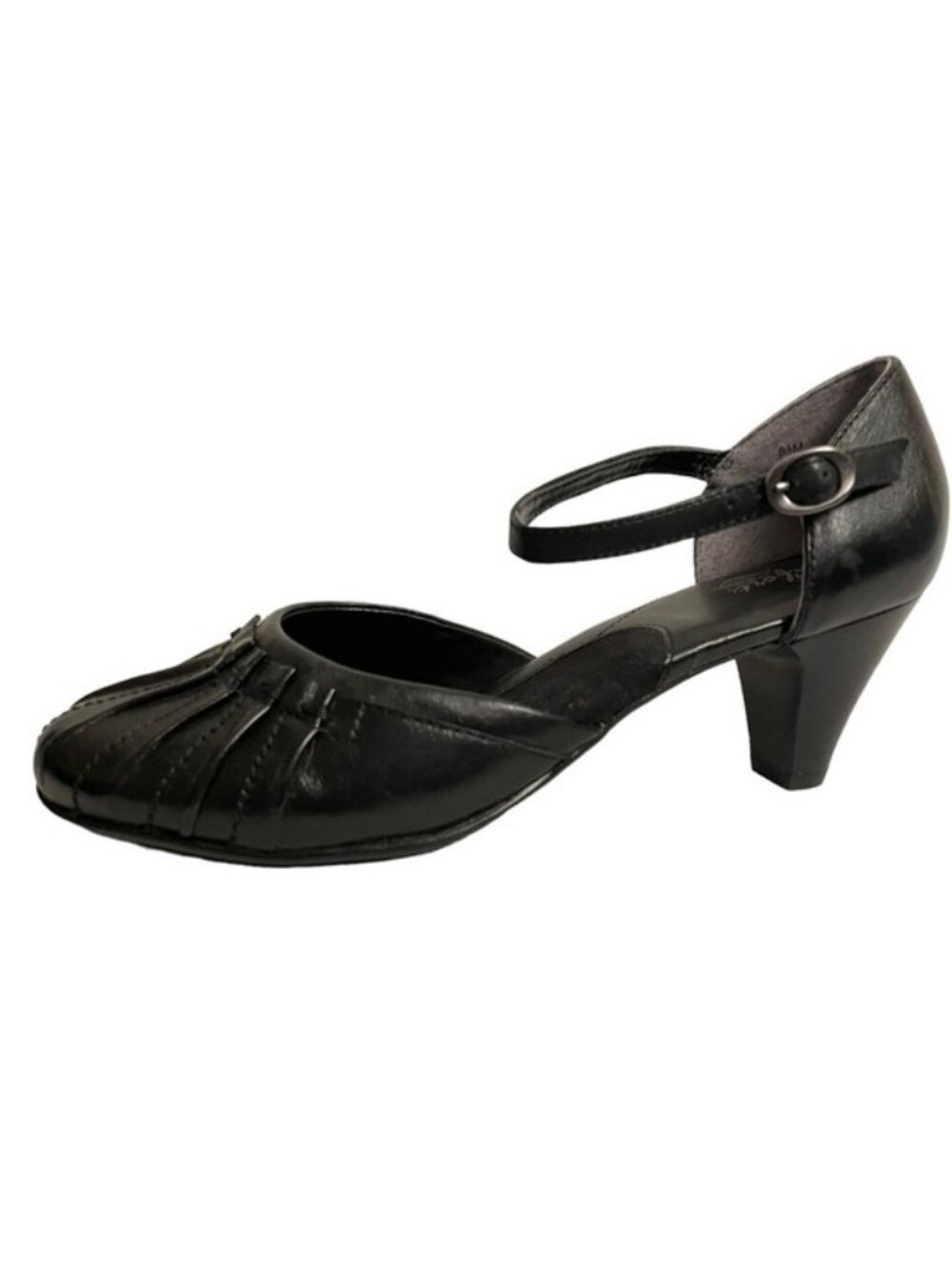 Strictly Comfort Black Mary Jane Leather Heels Buckle-Mismatched-Sizes 8.5 & 9